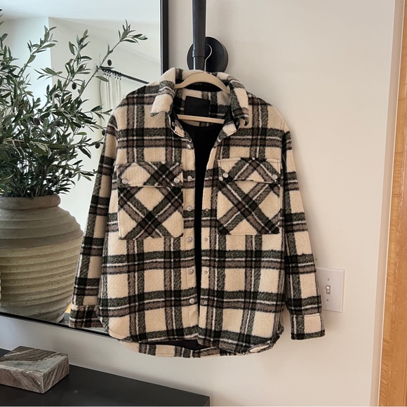 Blank NYC outsider plaid shirt jacket size L
